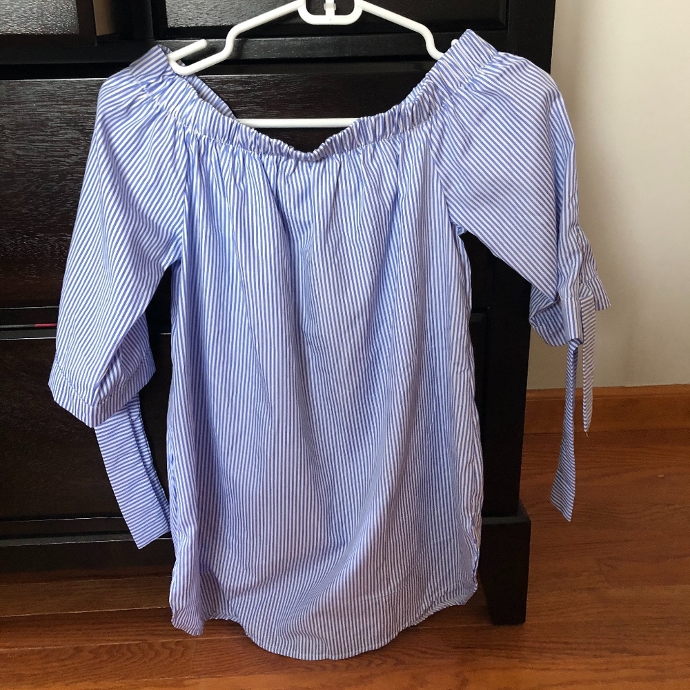 Blue off the shoulder french top